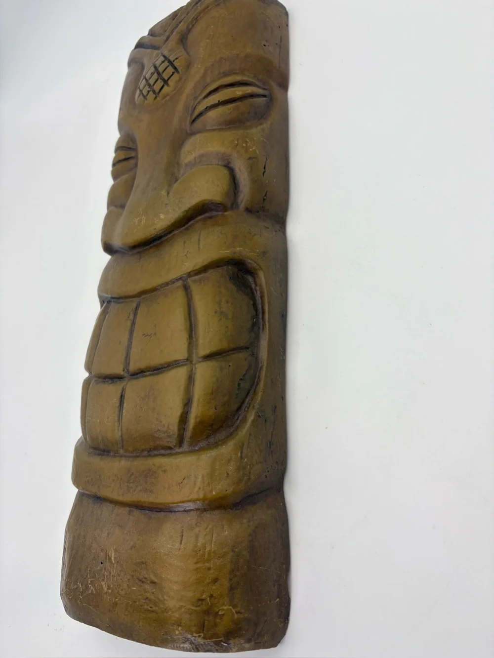 Vintage Heavy Tiki Face Wall Art - Brown